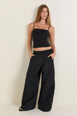 Crinkle nylon relaxed parachute pant